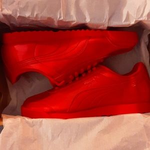 Puma Roma in High Risk Red with White.